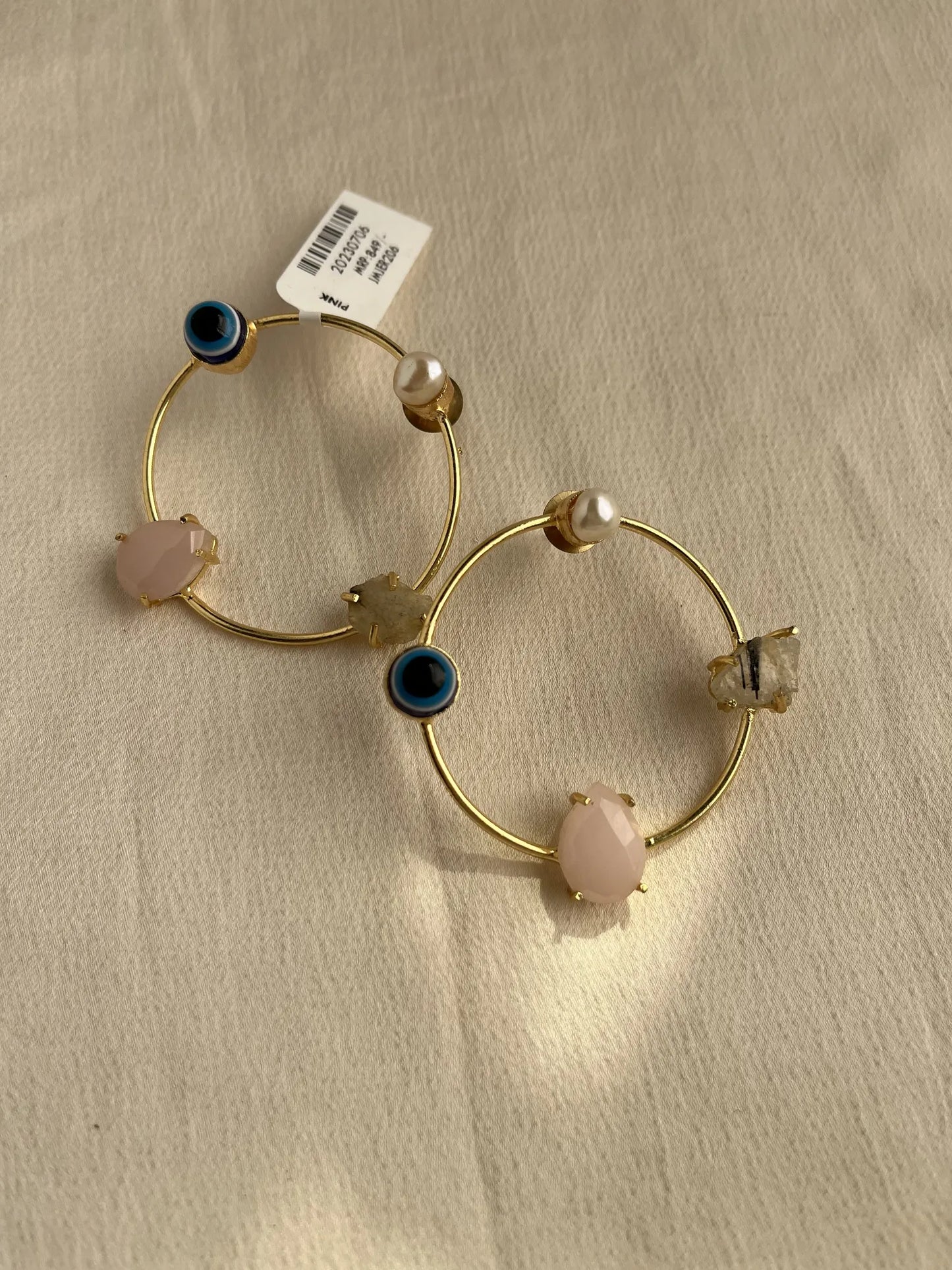 Gold Spirited 18K Plated Contemporary Evil Eye Earrings 10068