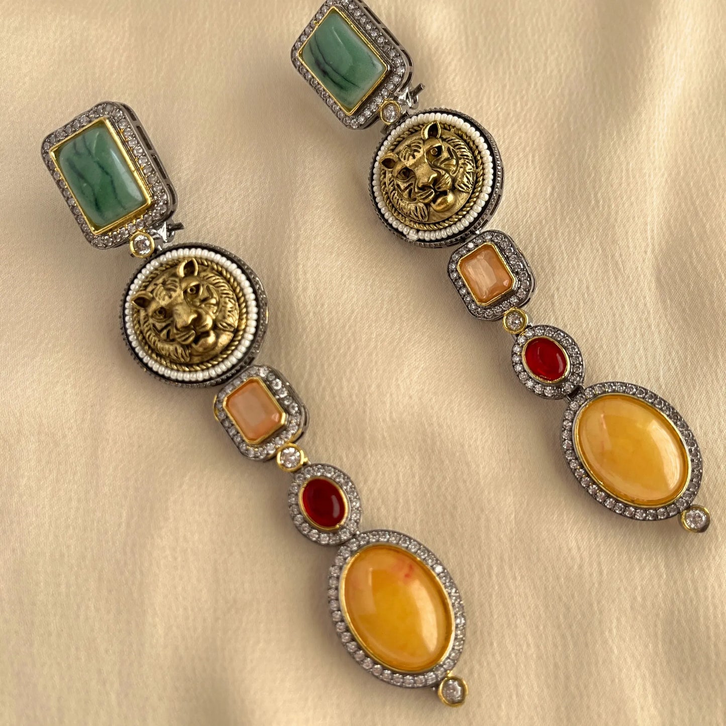 Sabyasachi Fine Earrings With Support Multi