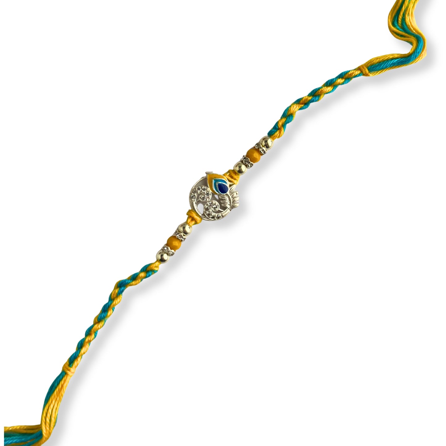 Silver Peacock Feather Heritage Rakhi