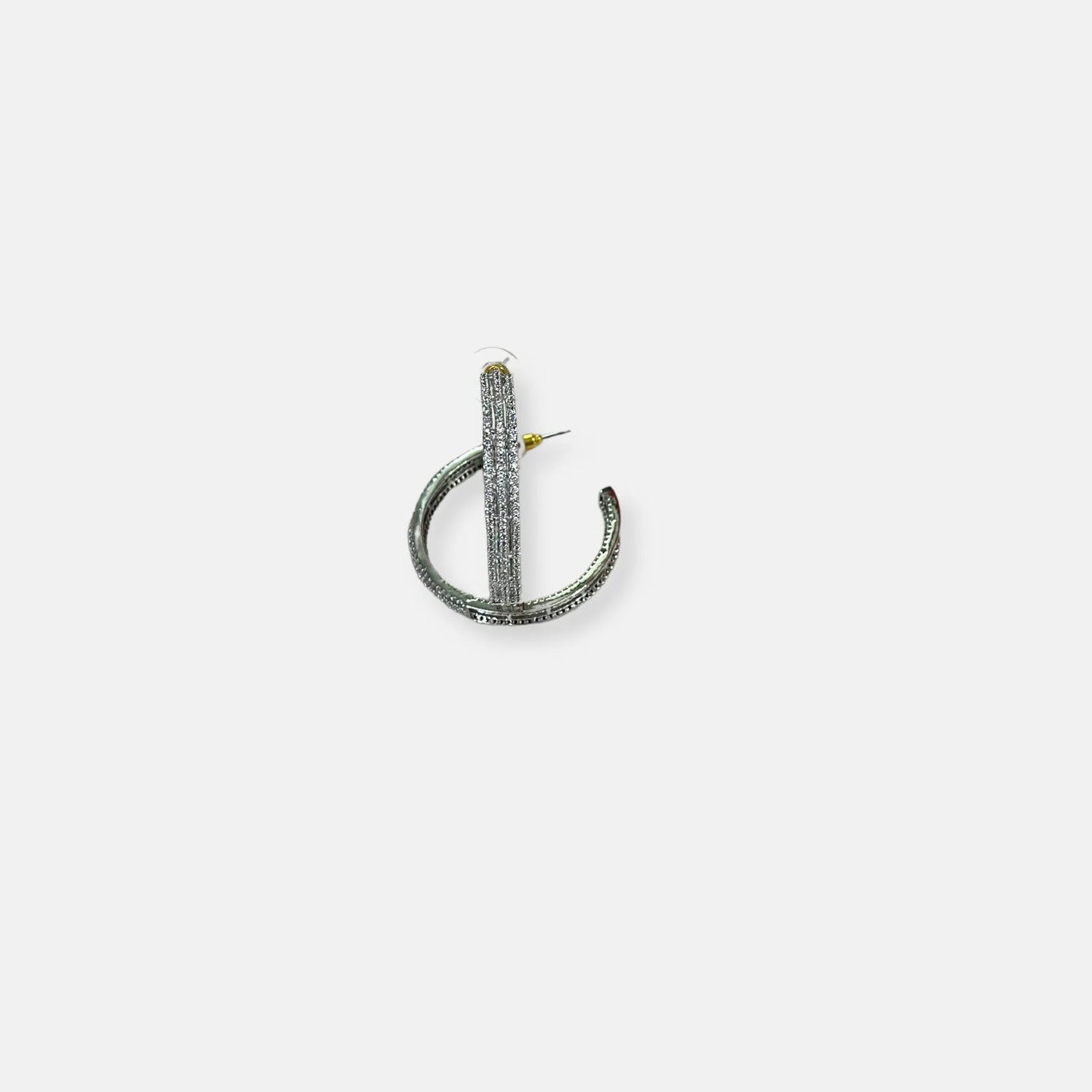 Cubic Zirconia Big Hoop Earrings-10050