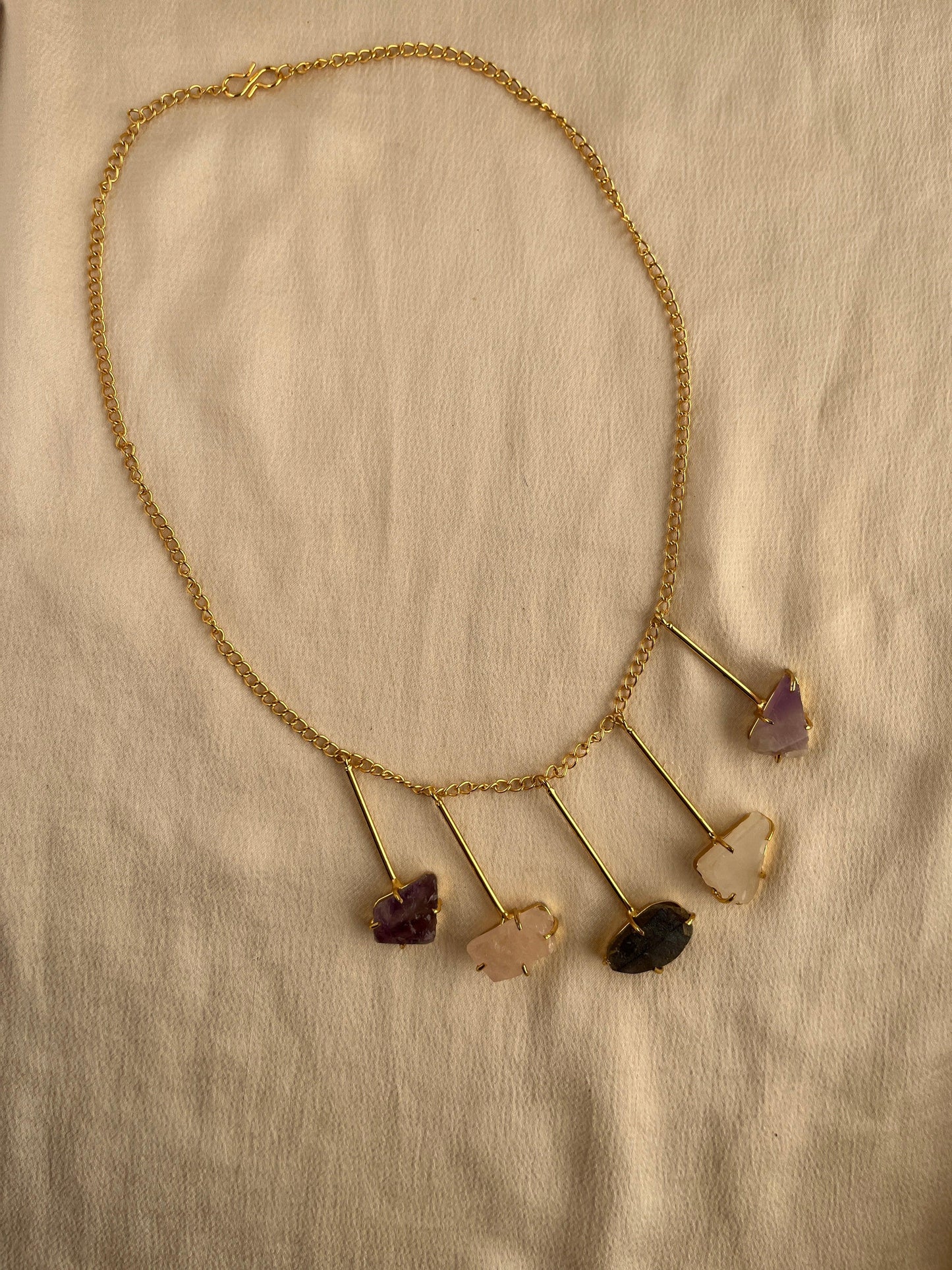 Gold Spirited 18K Plated Contemporary Necklace Set 10010 - Jewelit