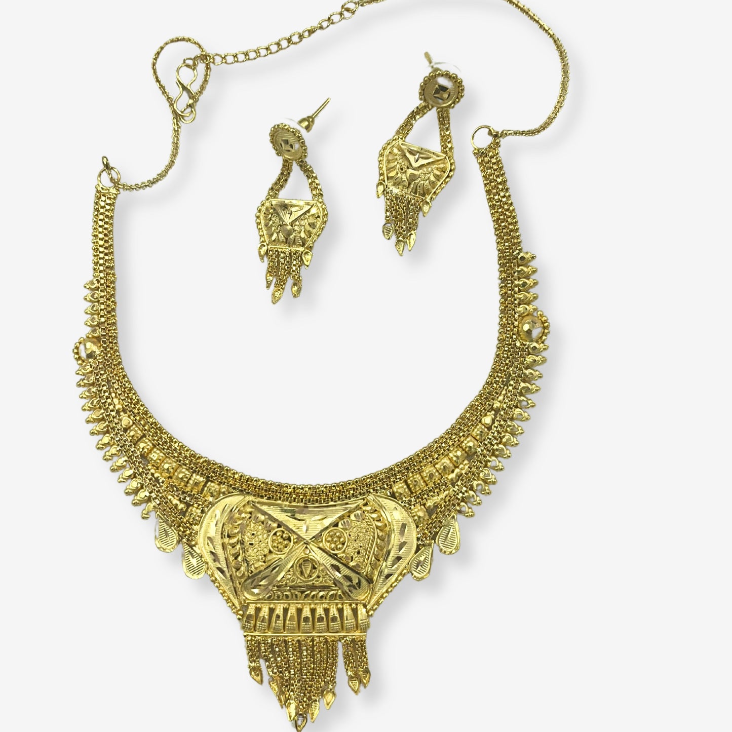 Gold Plated Necklace Set with Earrings 10017