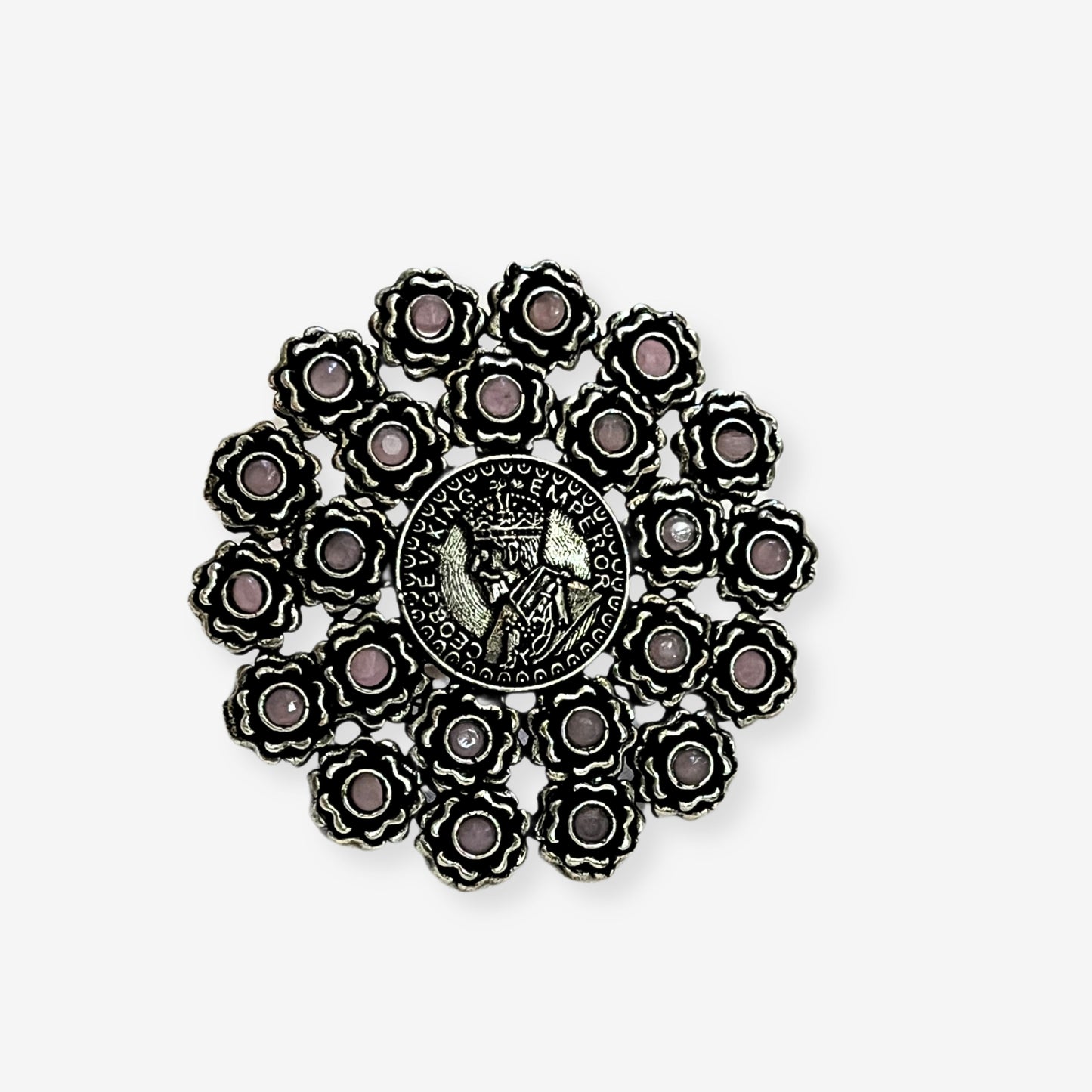 92.5 Silver Plated Oxidized Cocktail Ring 10003