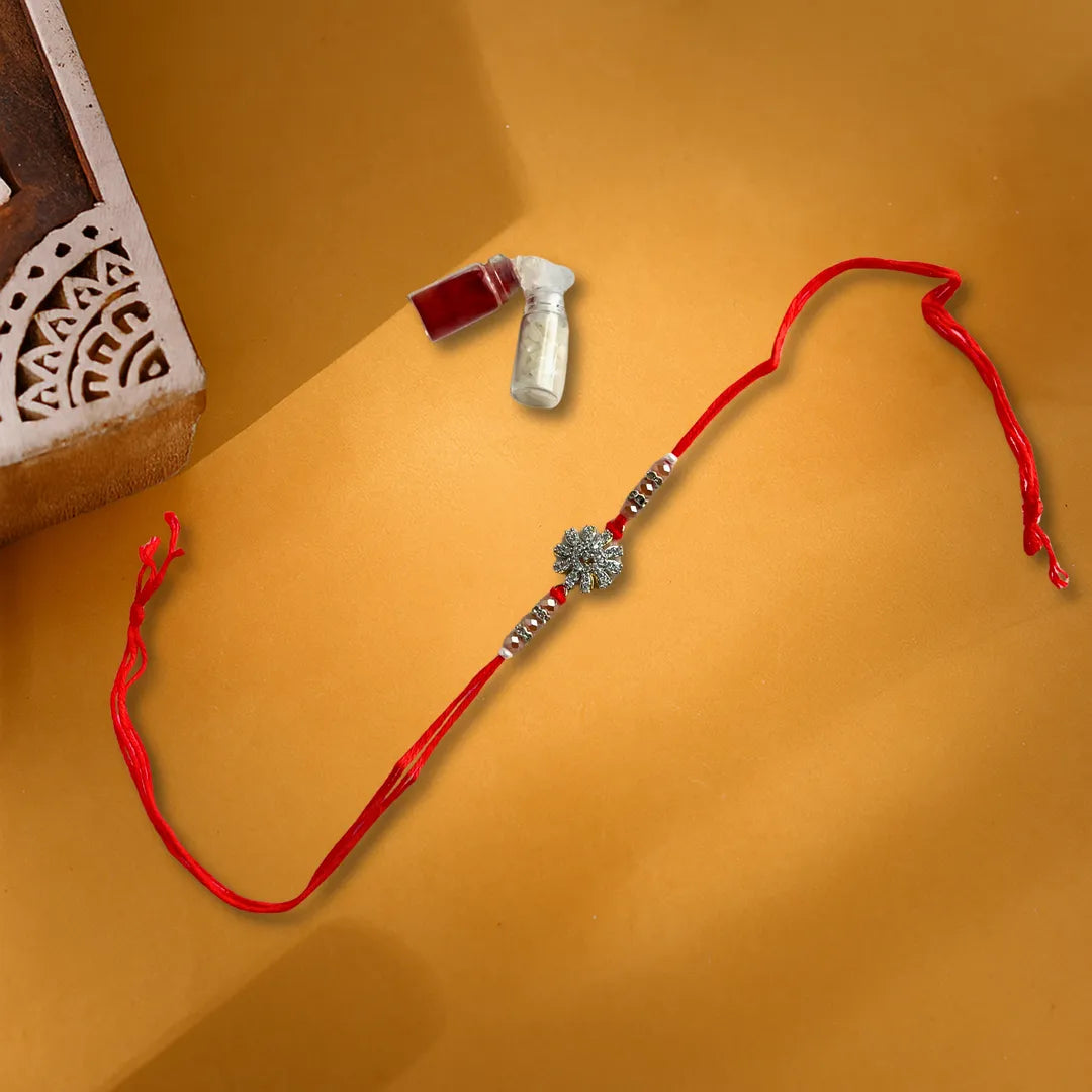 Imperial American Diamond Flower Rakhi