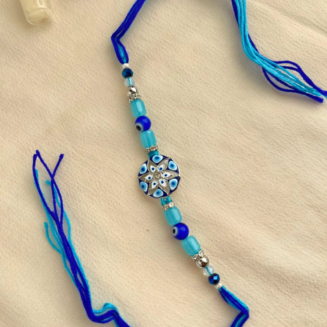 Trendy Evil Eye Beaded Thread Rakhi