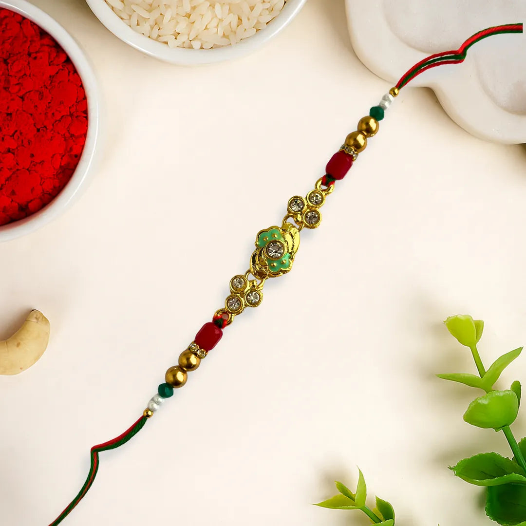 Majestic Pearl Beaded Rakhi