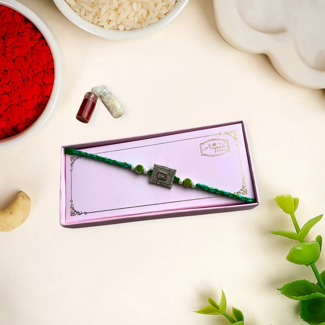 Pastel Pearl American Diamond Rakhi