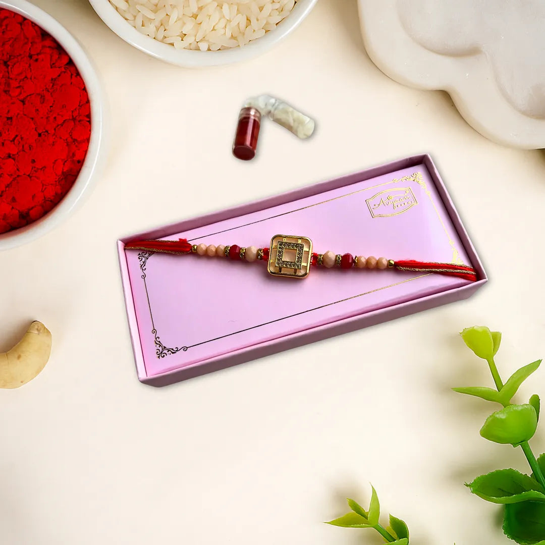 Mother of Pearls American Diamond Rakhi