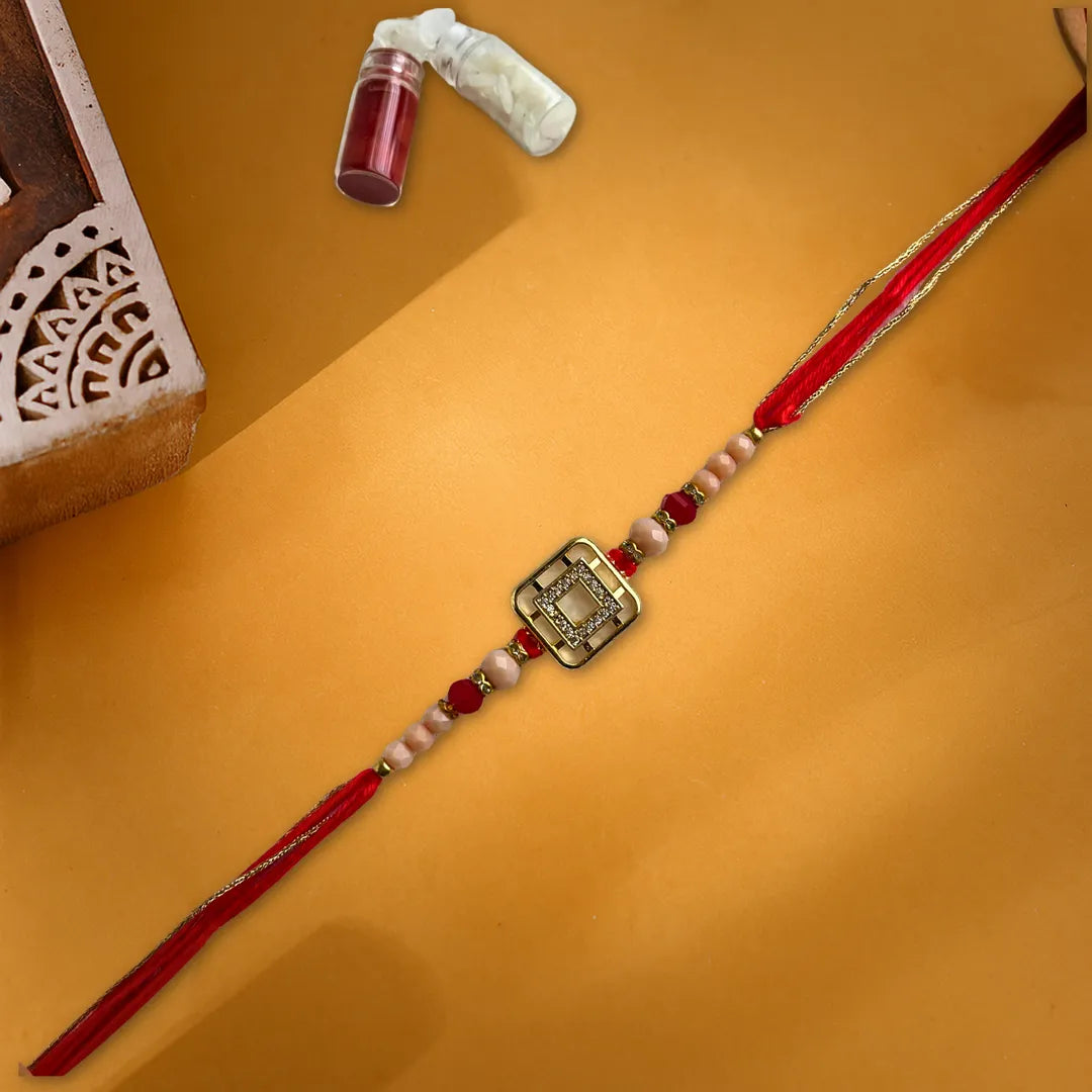 Mother of Pearls American Diamond Rakhi