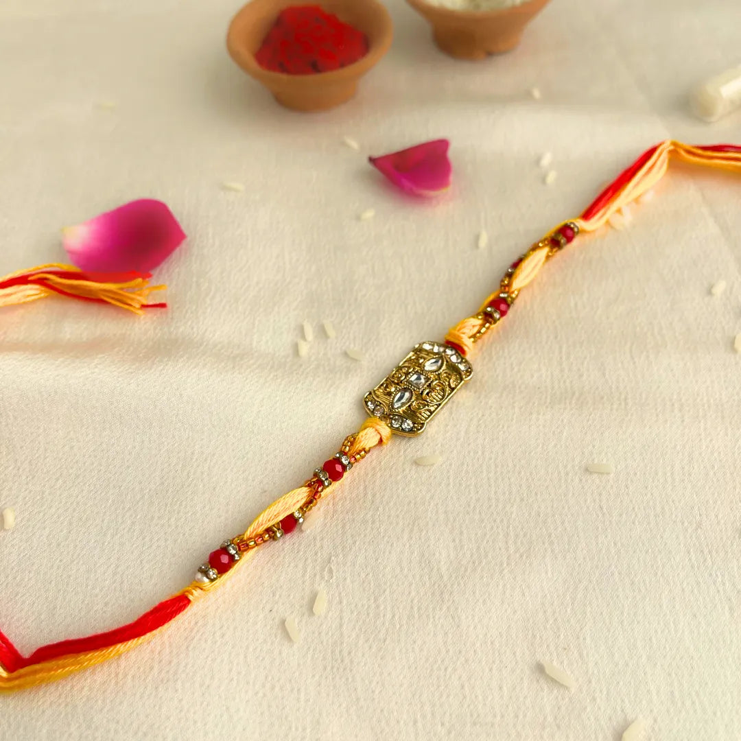 Pearl Embellished Knot Mauli Rakhi