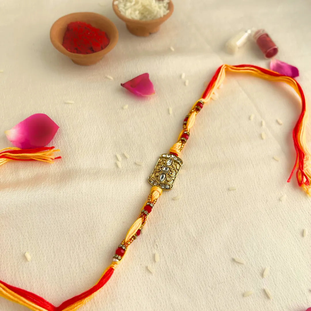 Pearl Embellished Knot Mauli Rakhi