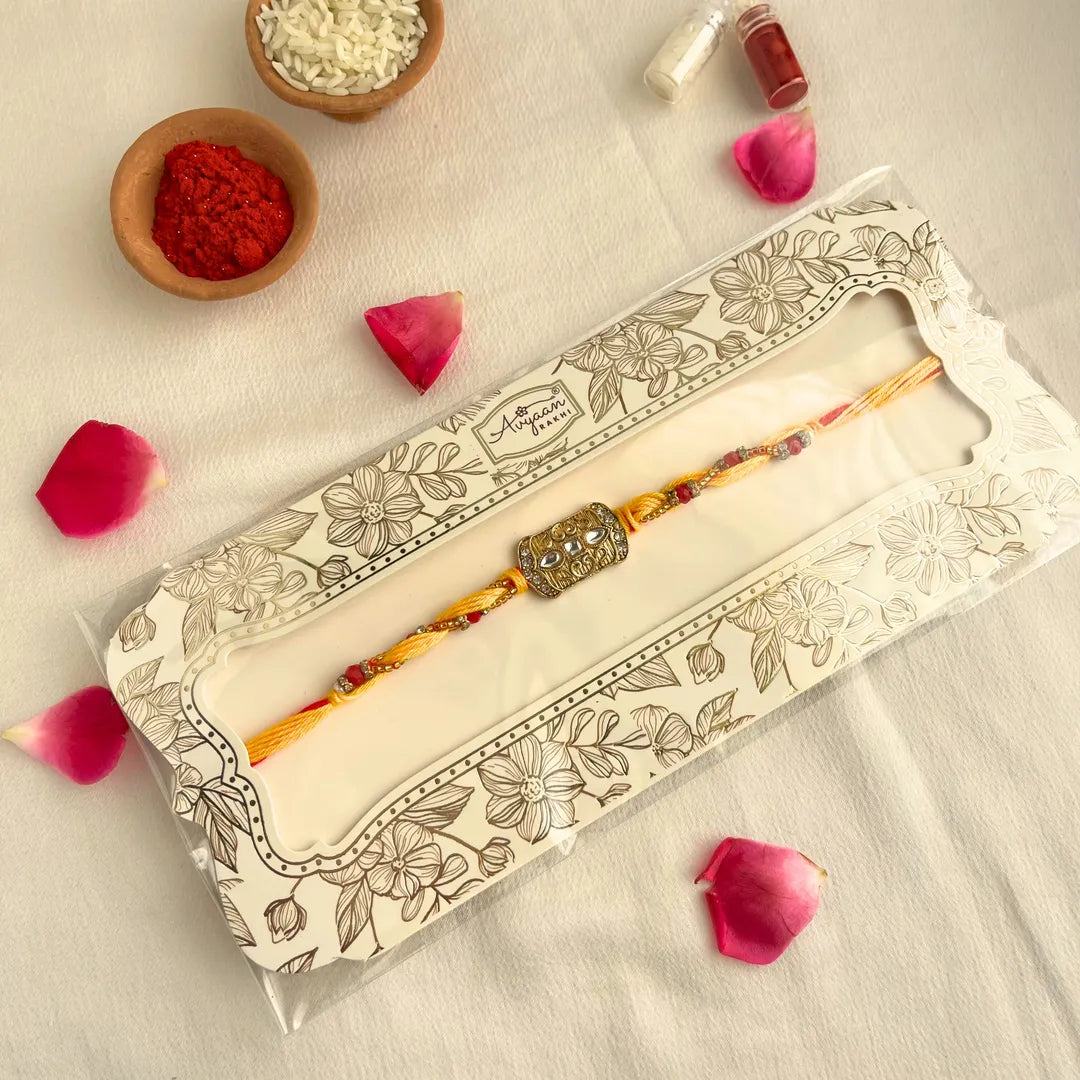 Pearl Embellished Knot Mauli Rakhi
