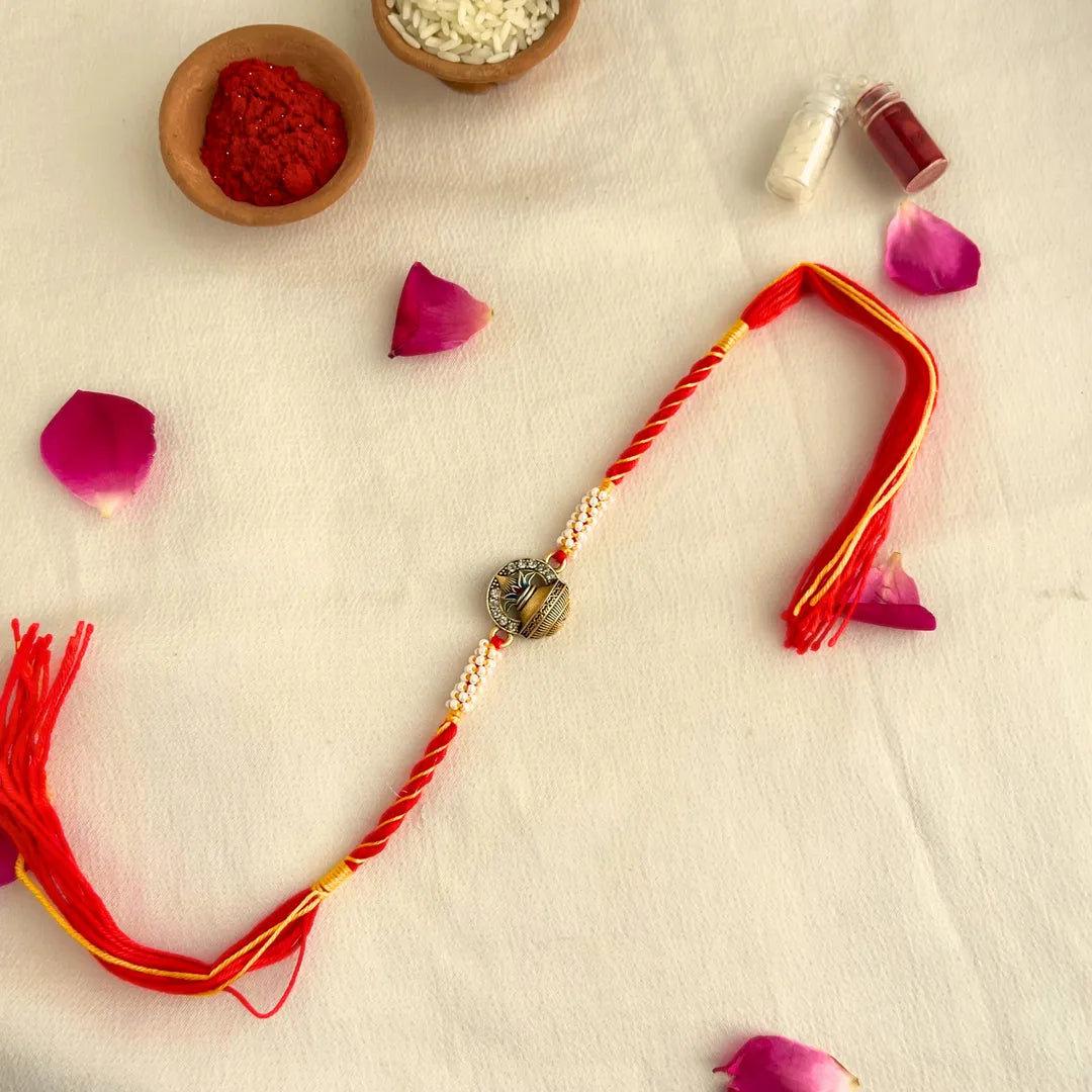 Sacred Kalash Mauli Pearl Rakhi