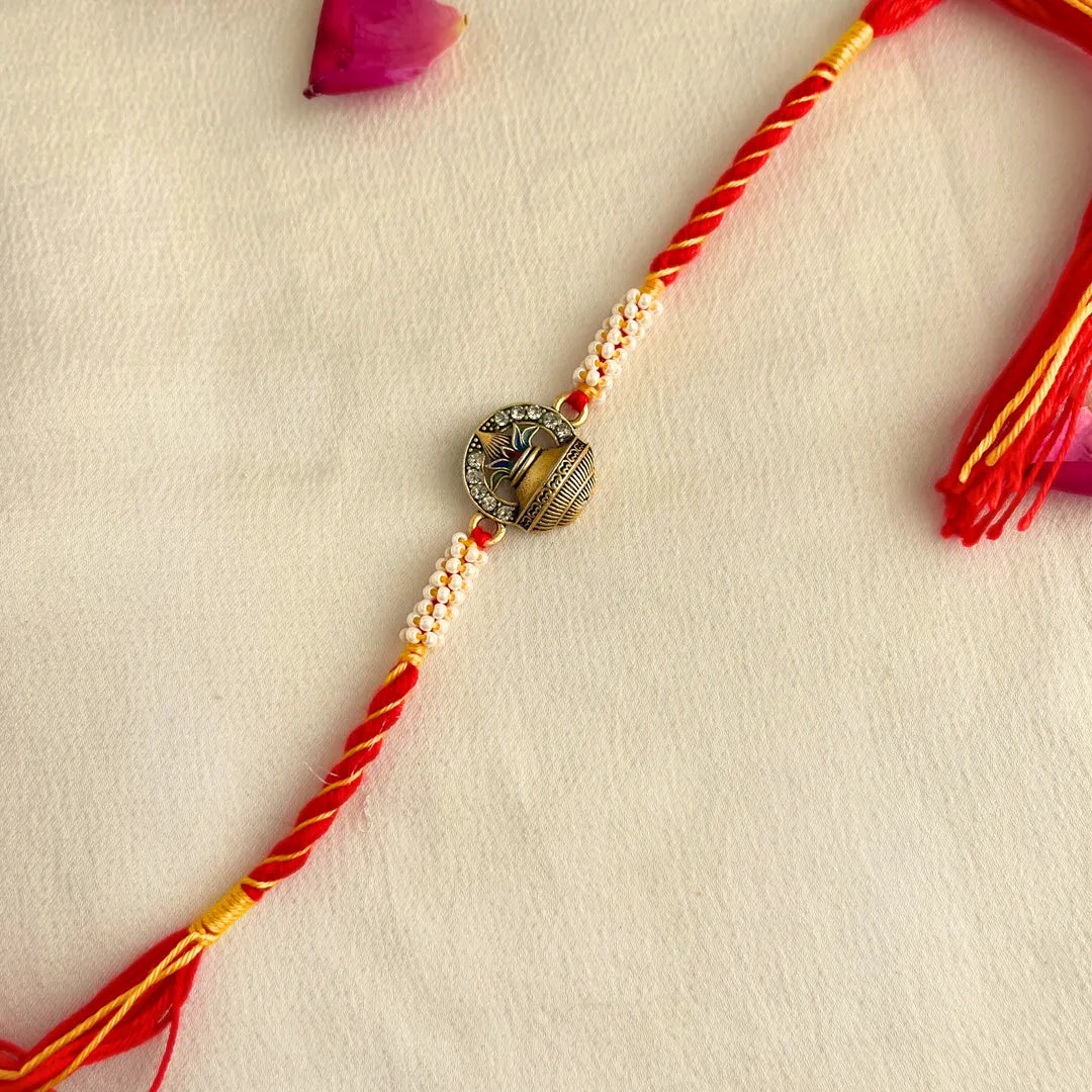 Sacred Kalash Mauli Pearl Rakhi