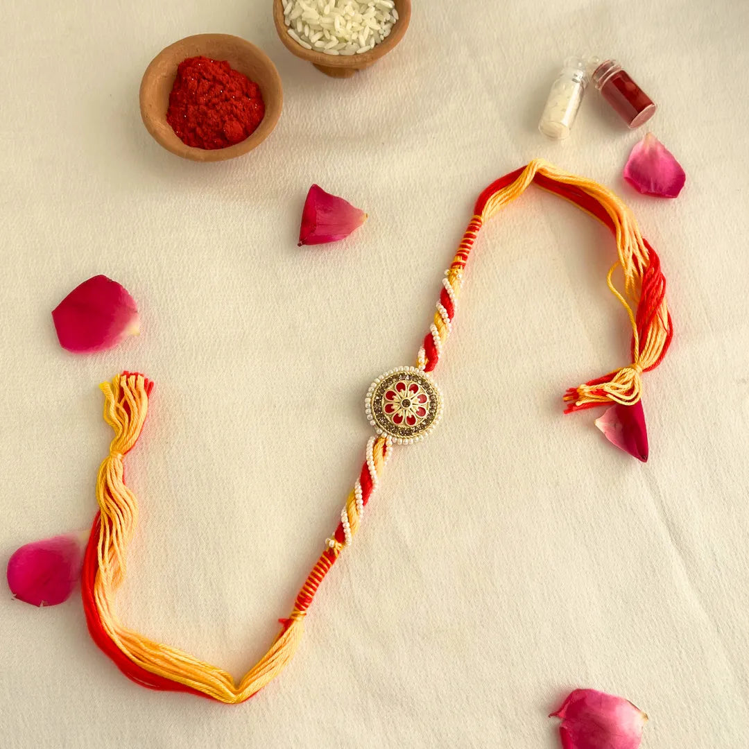 Mauli Pearl Meena Thread Rakhi