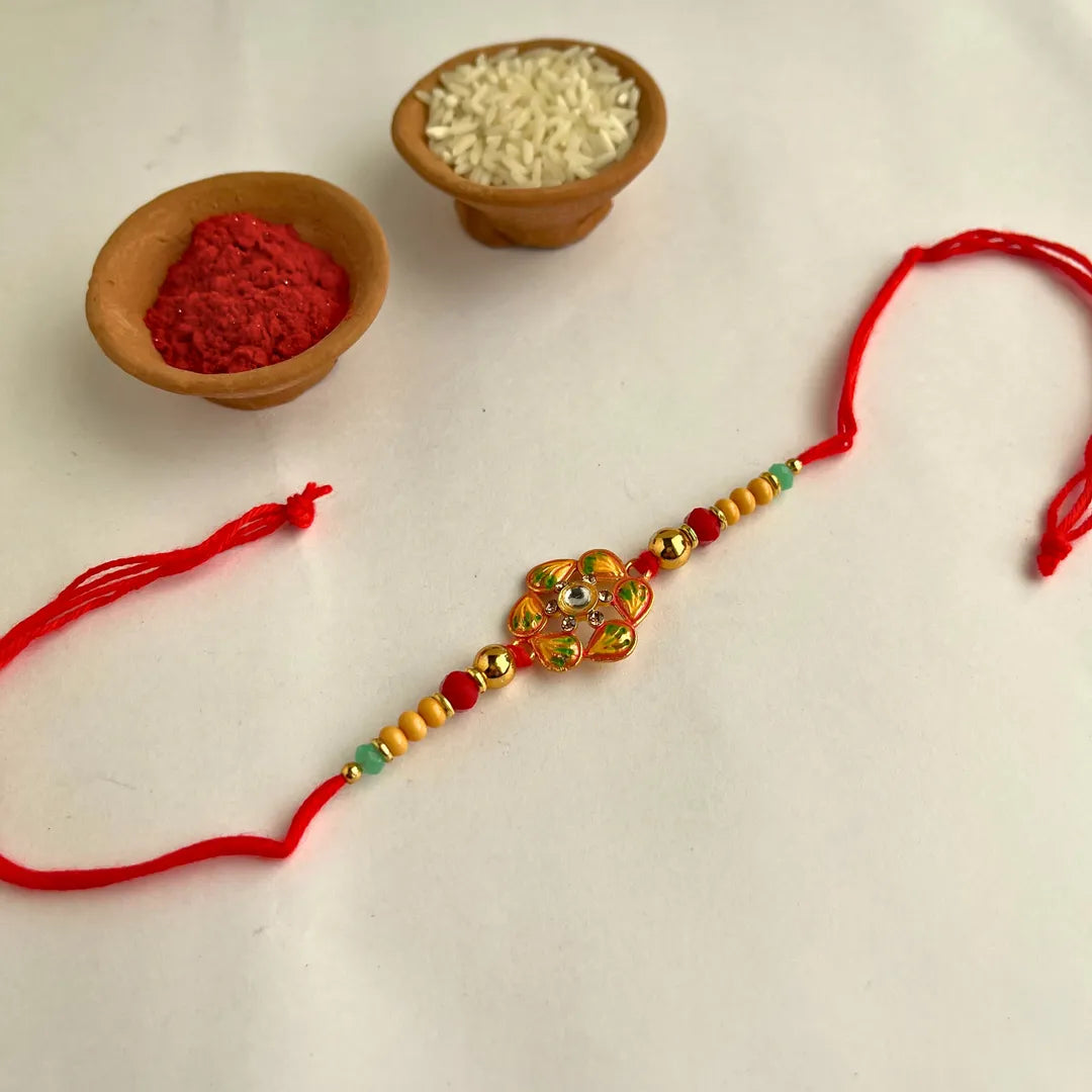 Flower Meena Thread Rakhi