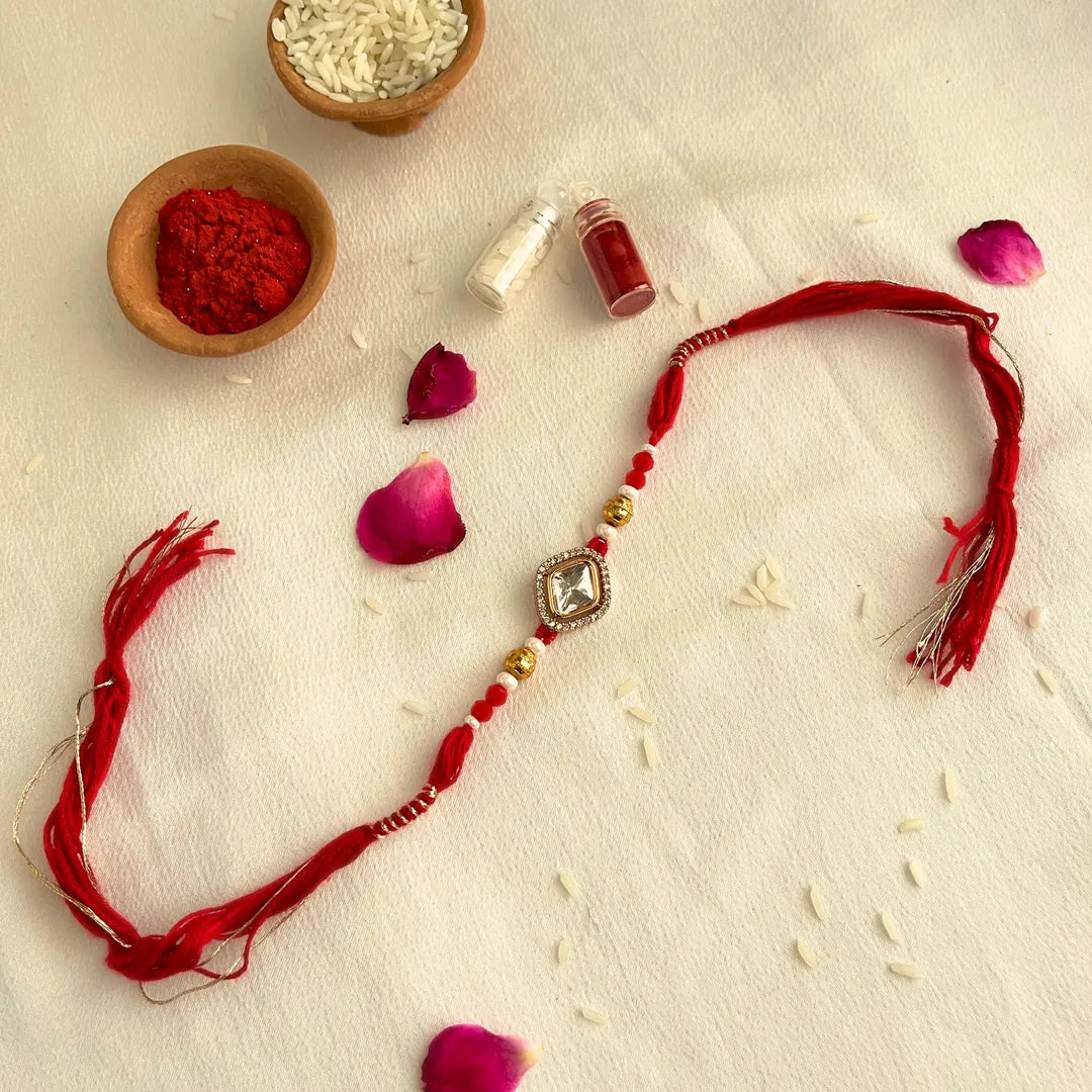 Moissanite Kundan Rakhi