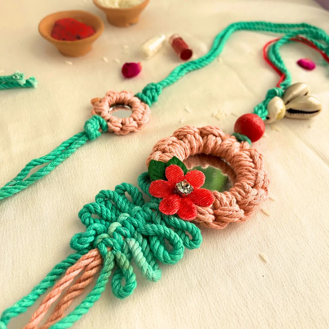 Crochet Bhaiya Bhabhi Lumba Set Rakhi