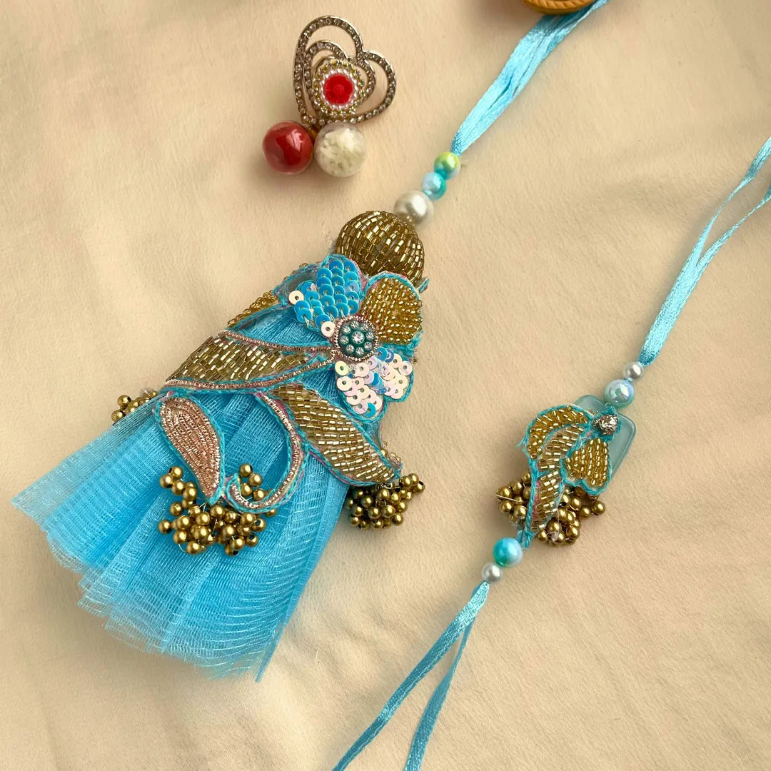Fabricator Cutdana Lumba Rakhi Set