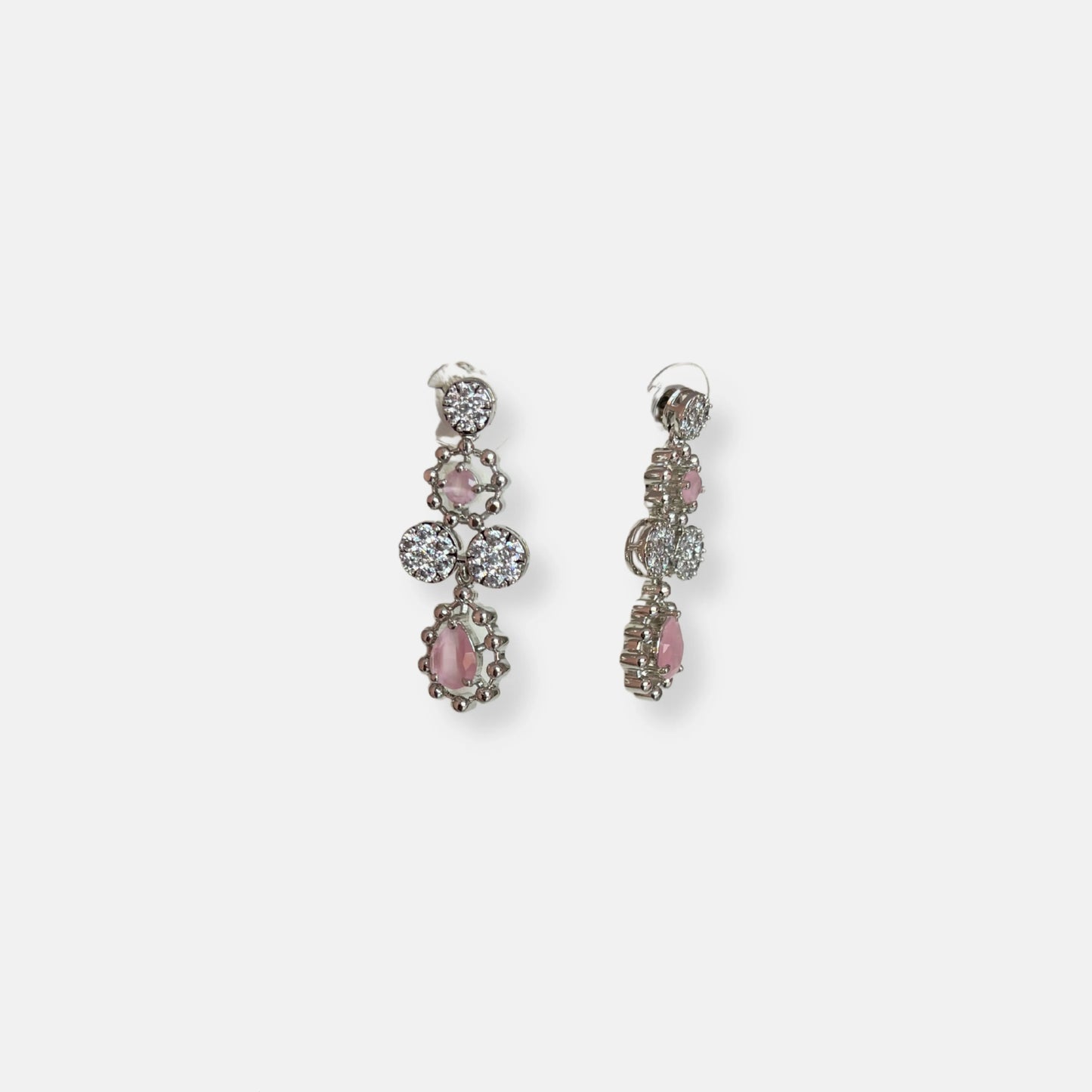 Cubic Zirconia Silver Plated Necklace Set 10025