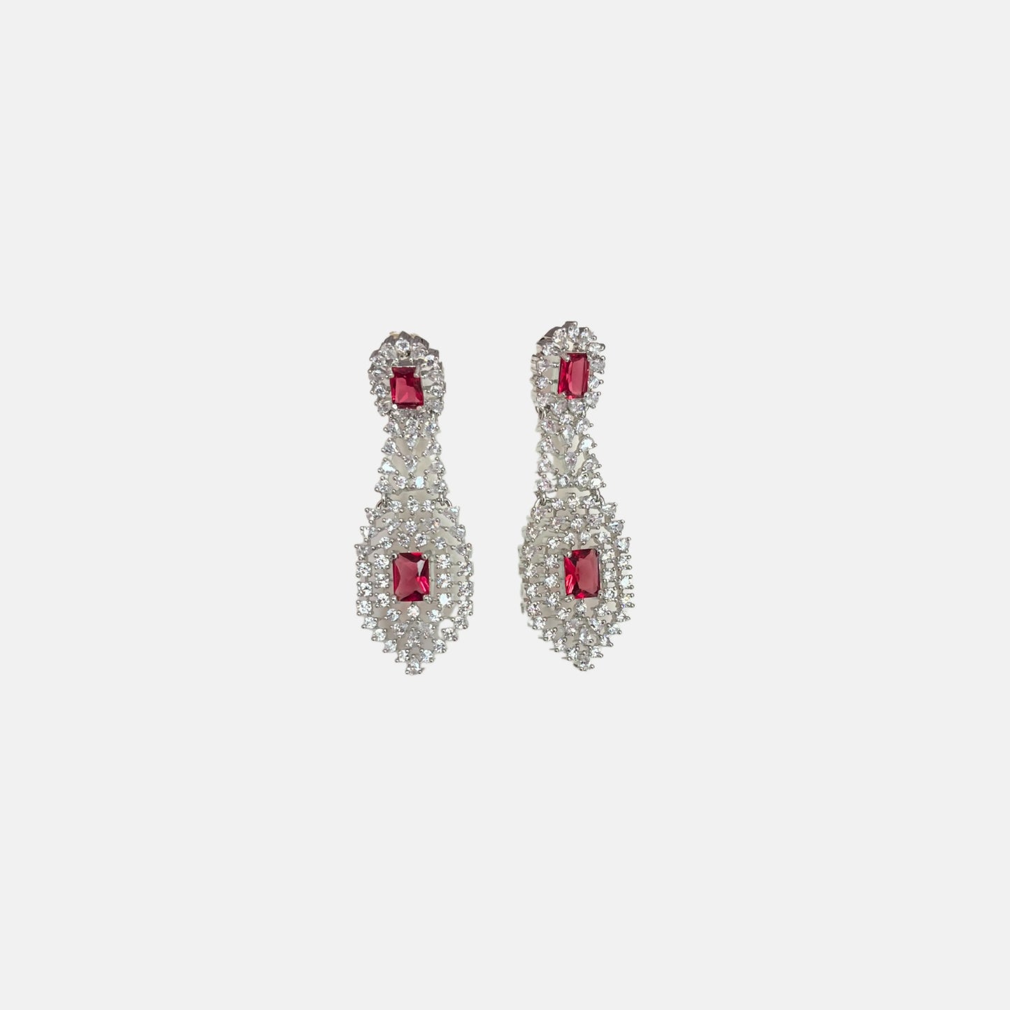 Cubic Zirconia Silver Plated Necklace Set 10024