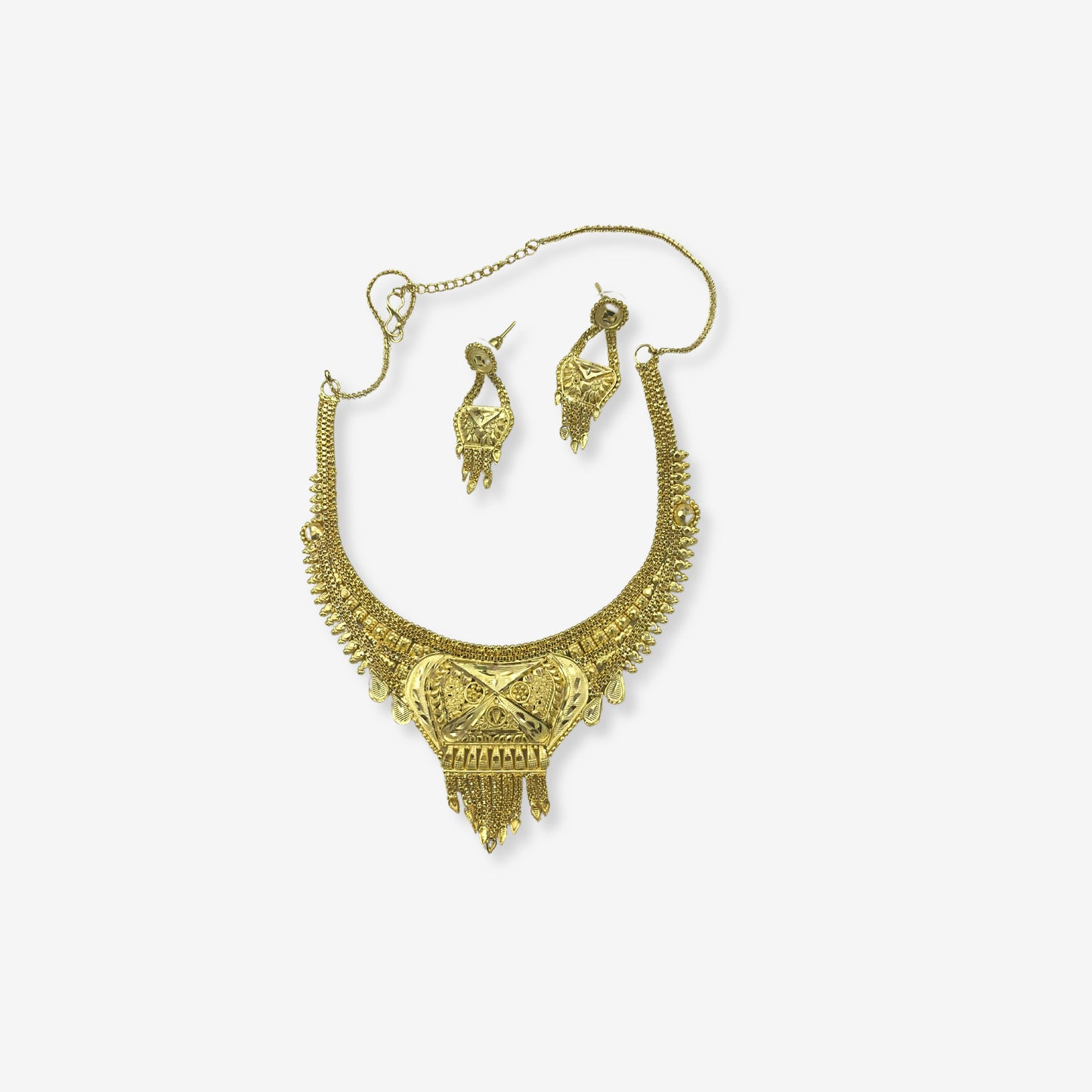 Gold Plated Necklace Set with Earrings 10017