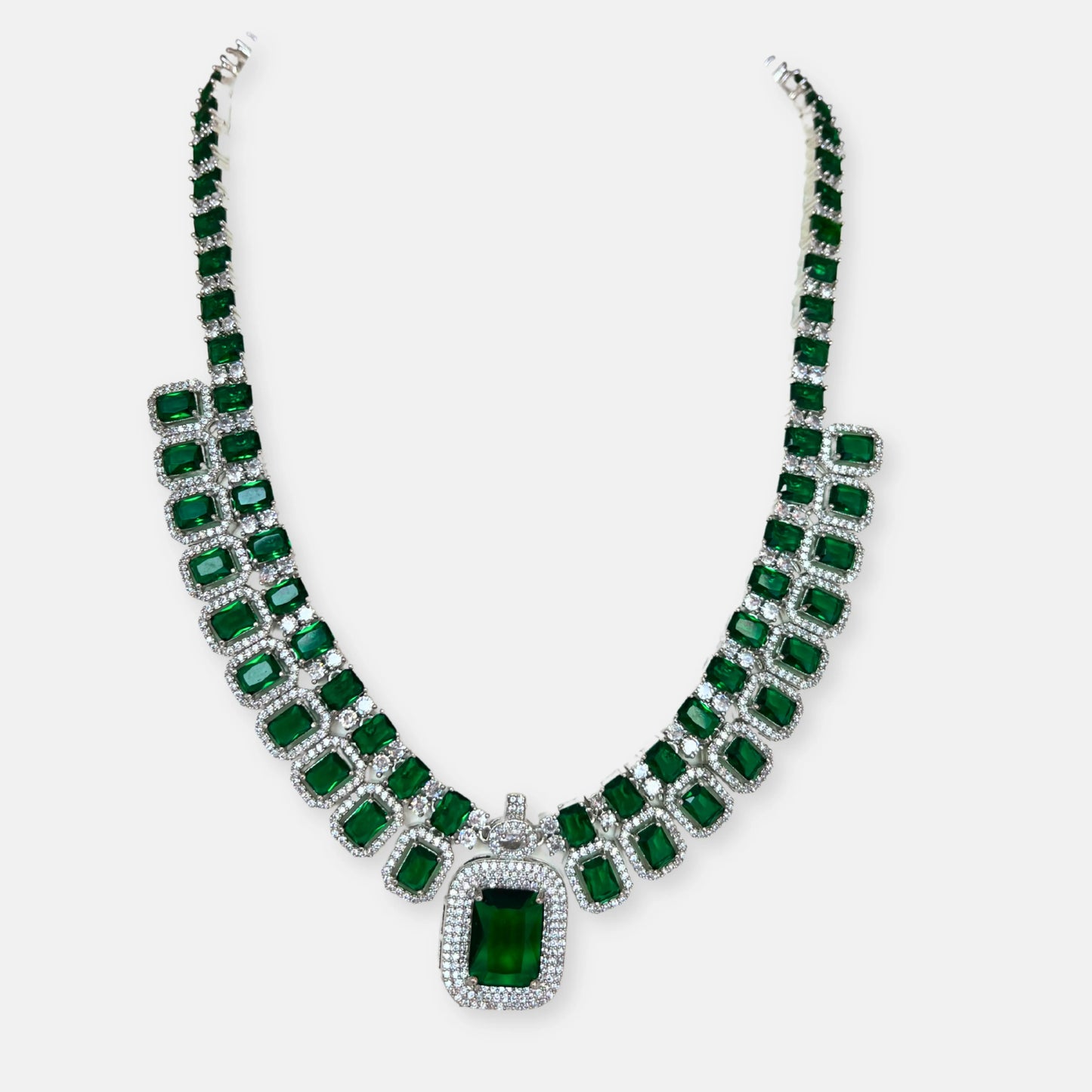 Emerald Long Necklace set - Jewelit