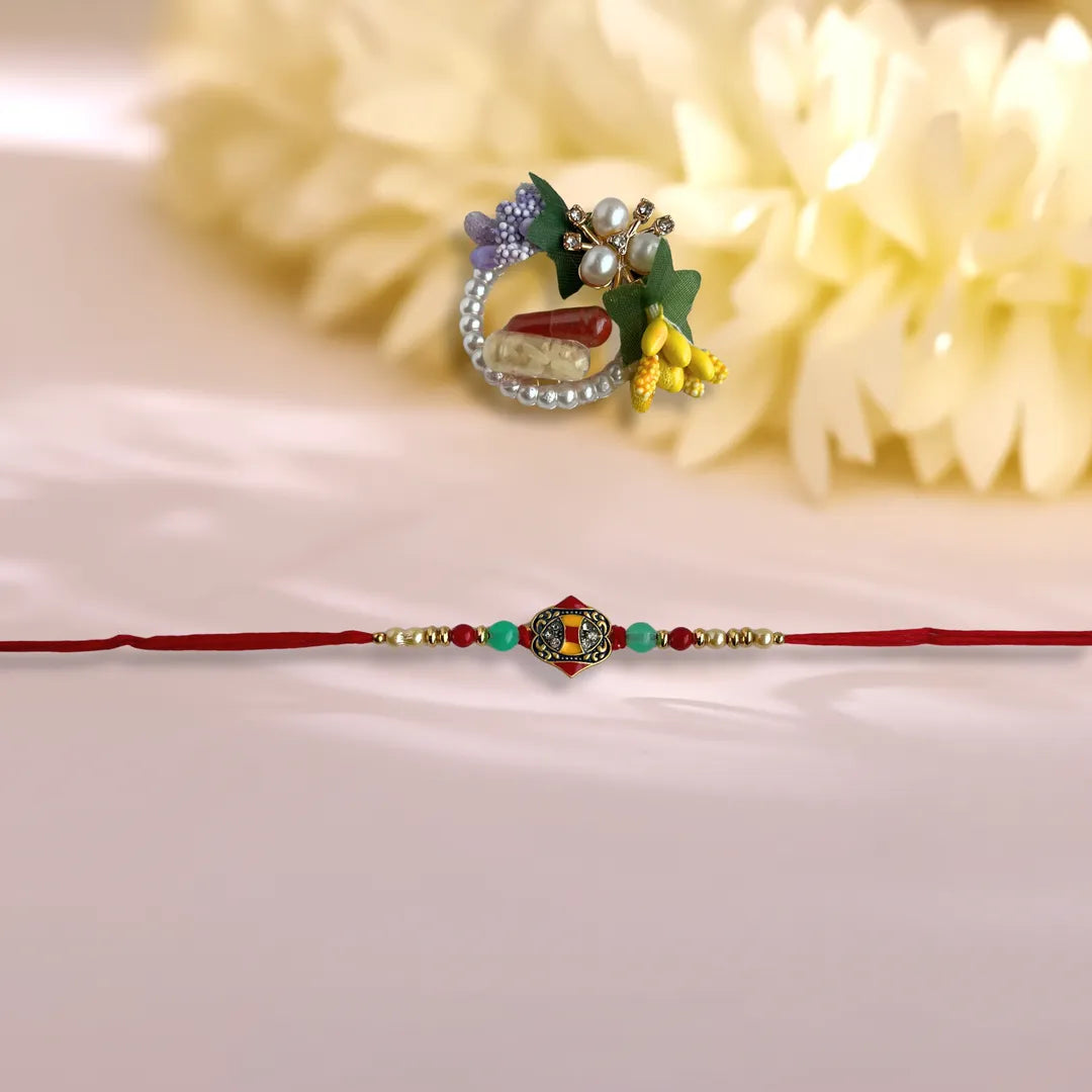 Thewa Meenakari Work Traditional Rakhi