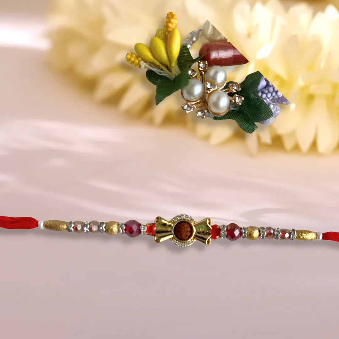 Imperial American Diamond Rudraksh Rakhi