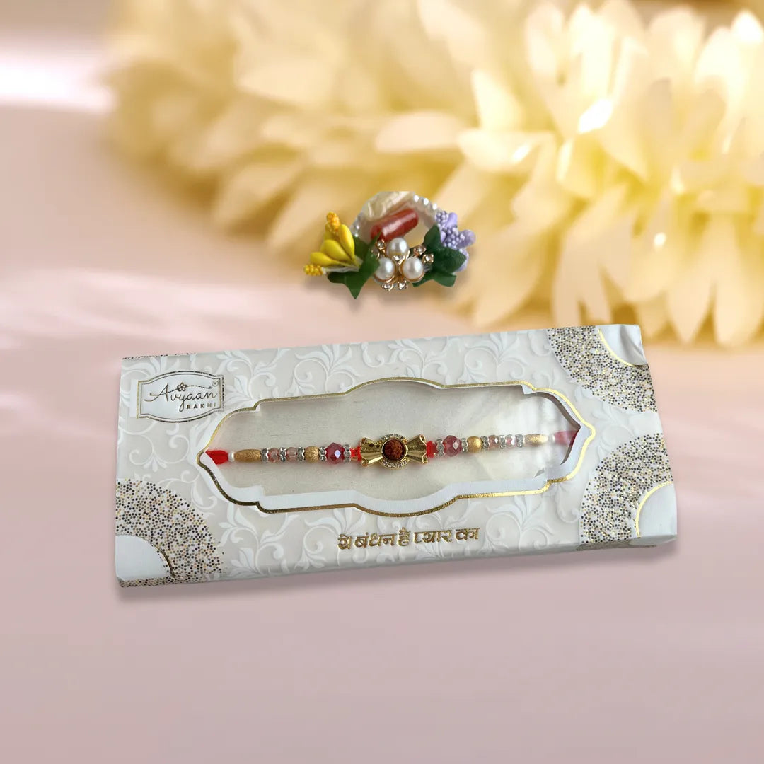 Imperial American Diamond Rudraksh Rakhi