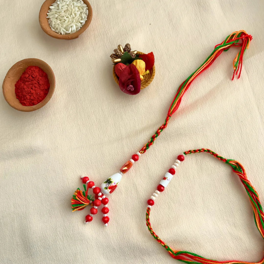 Trendy Beaded Lumba Rakhi Set