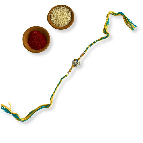 Silver Peacock Feather Heritage Rakhi