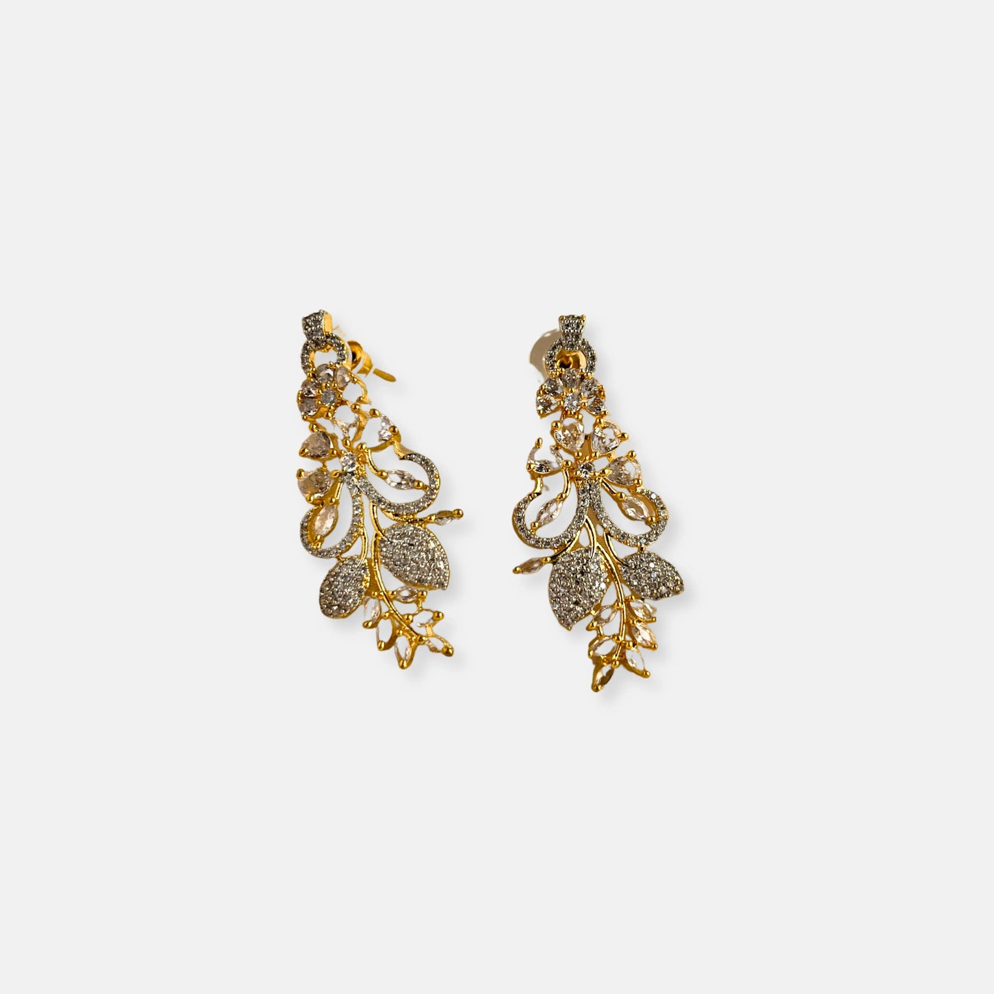 Silver Plated Cubic Zirconia Earrings-10020 - Jewelit