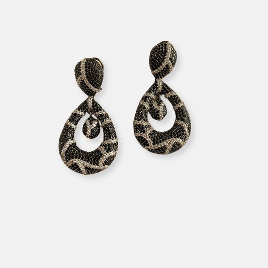 Silver Plated Cubic Zirconia Earrings-10025
