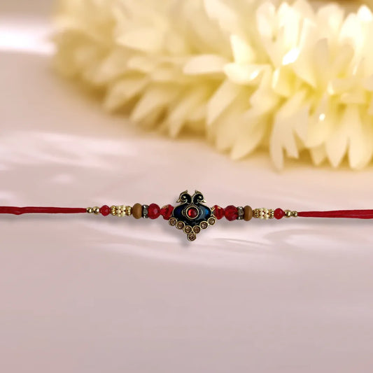Royal Beaded Peacock Rakhi