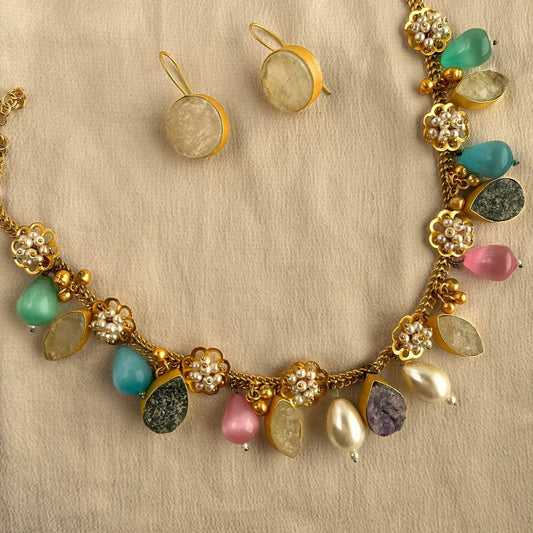 18K Plated Contemporary Necklace 10001 - Jewelit