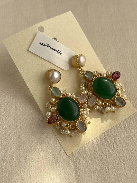 Gold Spirited 18K Plated Contemporary Earrings  10065