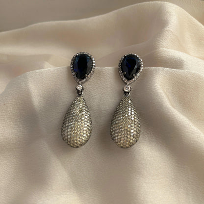 Silver Plated Cubic Zirconia Earrings-10011 - Jewelit
