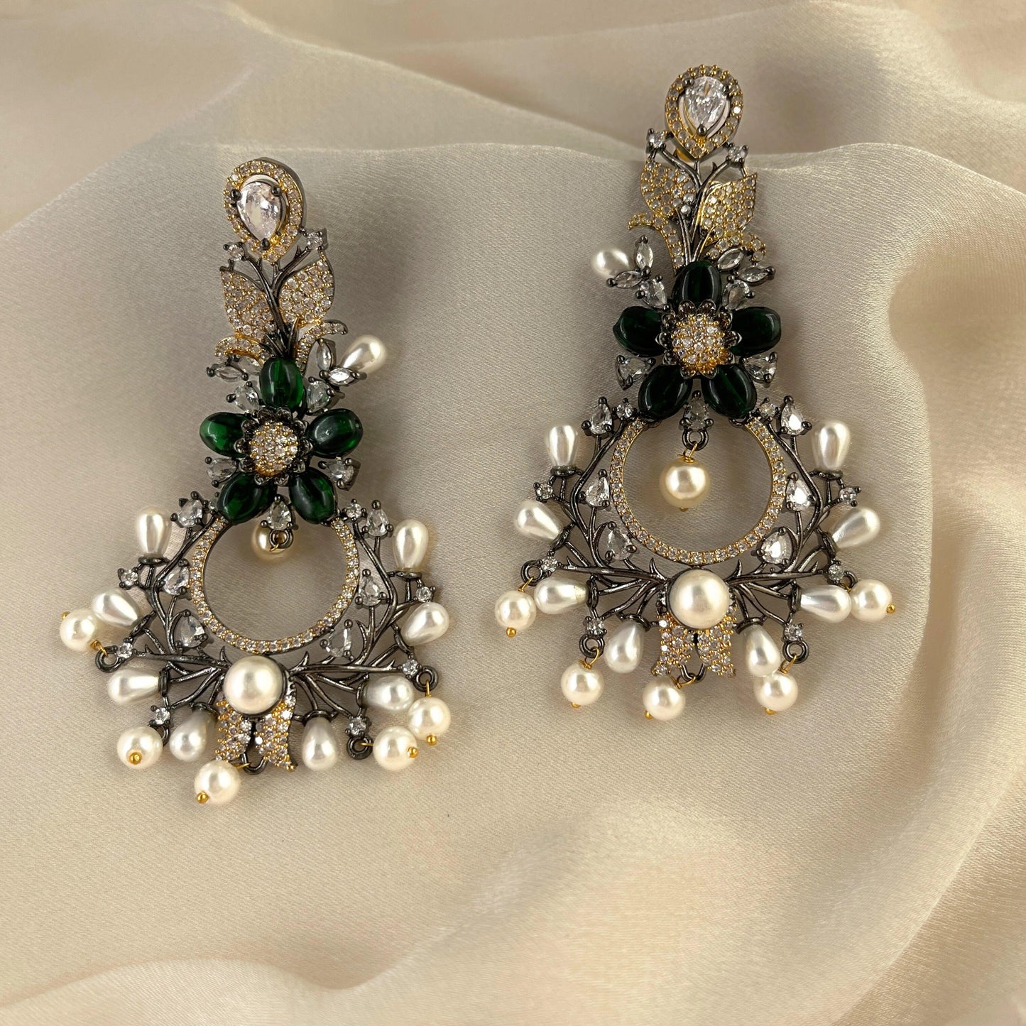 Cubic Zirconia Earrings-10015 - Jewelit