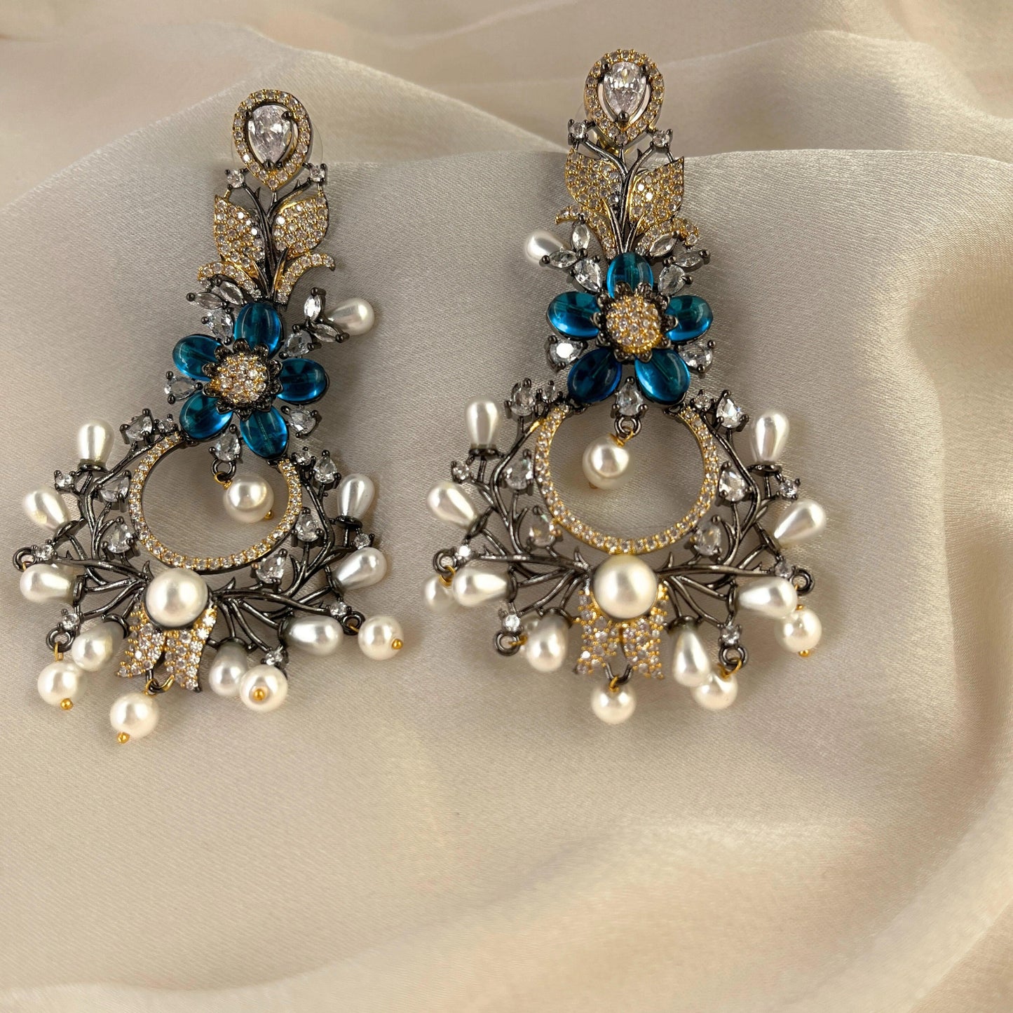 Cubic Zirconia Earrings-10015 - Jewelit