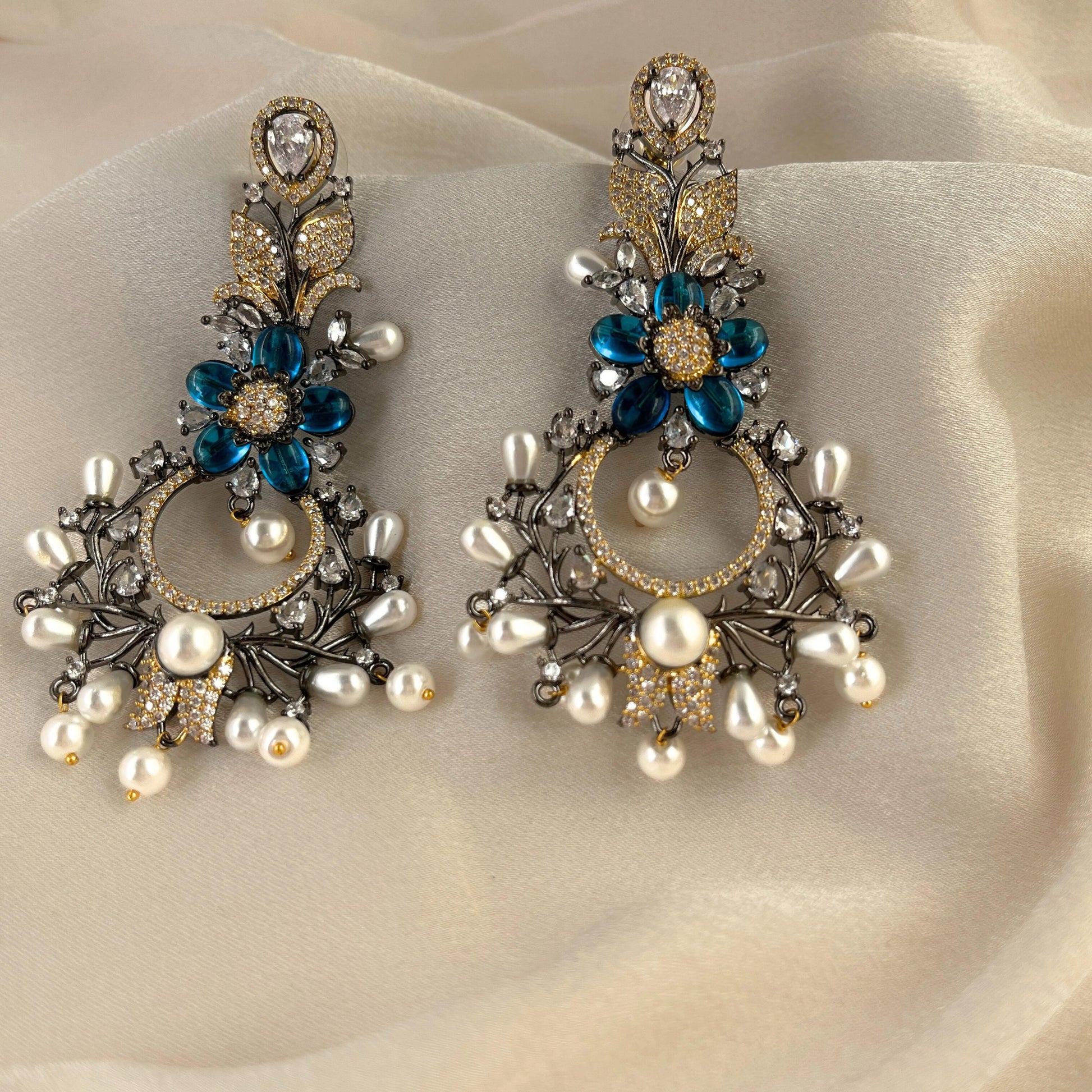 Cubic Zirconia Earrings-10015 - Jewelit