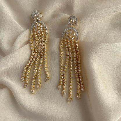 Silver Plated Cubic Zirconia Earrings-10001 - Jewelit