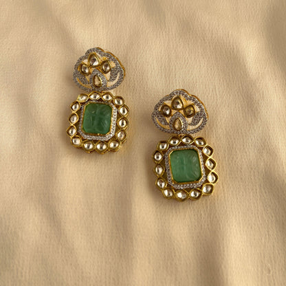 Kundan Stud Earrings-10006 - Jewelit