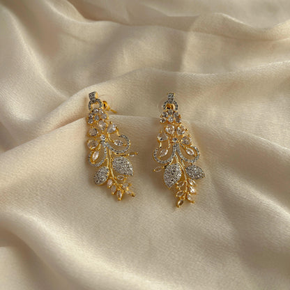 Silver Plated Cubic Zirconia Earrings-10020 - Jewelit