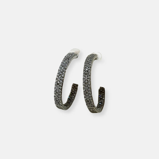 Cubic Zirconia Big Hoop Earrings-10053