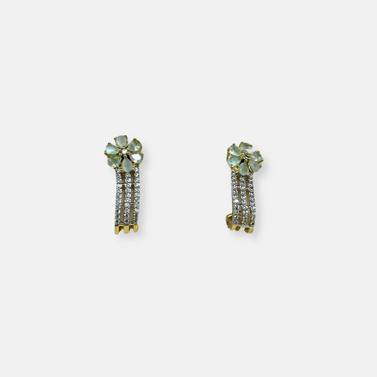 Cubic Zirconia Half Hoop Earrings-10049