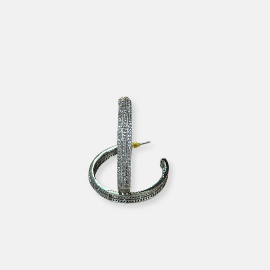 Cubic Zirconia Big Hoop Earrings-10050