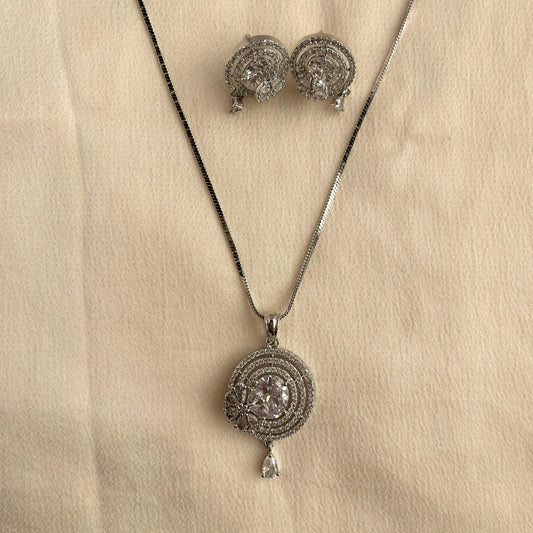 CZ Pendant Set With Chain 10002