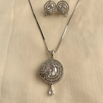 CZ Pendant Set With Chain 10002