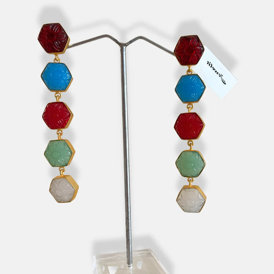 Gold Spirited 18K Plated Contemporary Earrings  10086